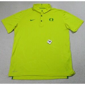 Nike Oregon Ducks Shirt Mens M Yellow College Football Dri Fit Polo Performance